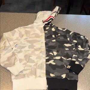 Bathing ape bape city camo half shark sweatshirt